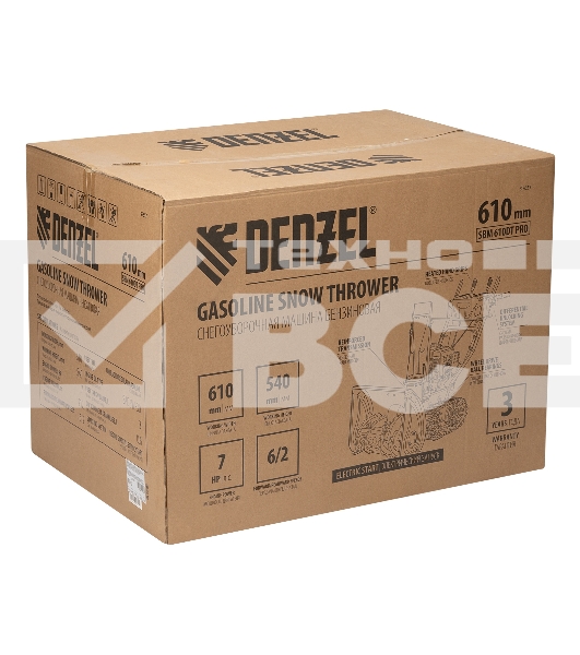 Бензиновая снегоуборочная машина SBM 610DT PRO, 212cc, гусеницы, эл.старт, блок. дифф.  Denzel