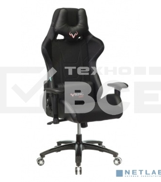 Кресло игровое Бюрократ VIKING 4 AERO BLACK EDITION черный искусст.кожа/ткань