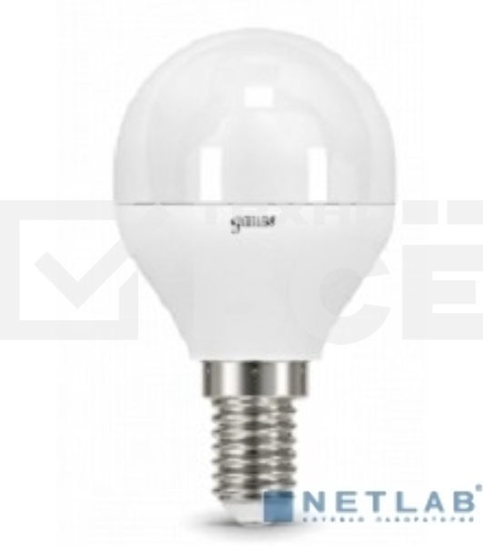 Лампа светодиодная Gauss 6.5Вт шар 3000К тепл. бел. E14 520лм 150-265В