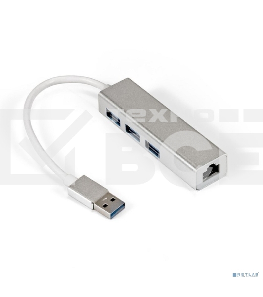 Кабель-адаптер ExeGate EXE-77U3T-45 (USB3.0 --> 3xUSB3.0 + 1xRJ45 UTP 1000Mbps RLT8153)