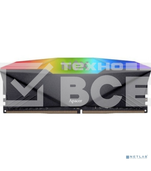 Оперативная память Apacer Nox, DDR4, 8GB (1x8GB), 3200MHz, CL16, UDIMM, с радиатором, серый