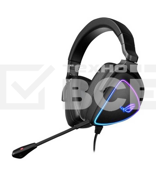 Игровые наушники ASUS ROG Delta S черные (7.1, USB Type-C + A, RGB подсветка, 50 мм, ESS 9281 Pro, микрофон, 90YH02K0-B2UA00)