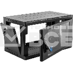 Шкаф коммутационный ЦМО (ШРН-6.500-9005) настенный 6U 600x500 мм пер. дв. стекл 200 кг черный 470 мм 180 град., фото6