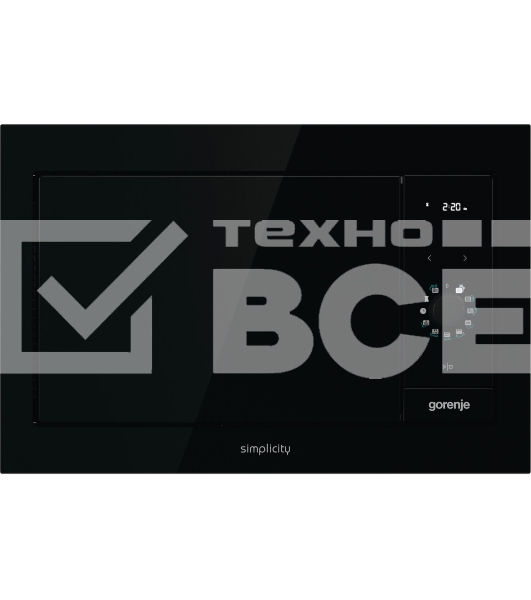 Встраиваемая микроволновая печь GORENJE BM235G1SYB черный 23 л, 900 Вт, переключатели - поворотный механизм/сенсор
