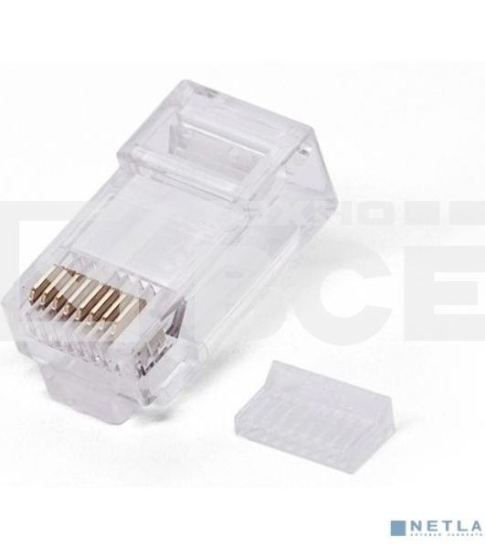 Коннектор RJ-45, Filum FL-NA-PLUG5E-3 5E кат., со вставкой, 8p8c, 30 мкм, универсальный, для одножильного и многожильного кабеля, уп/100 шт