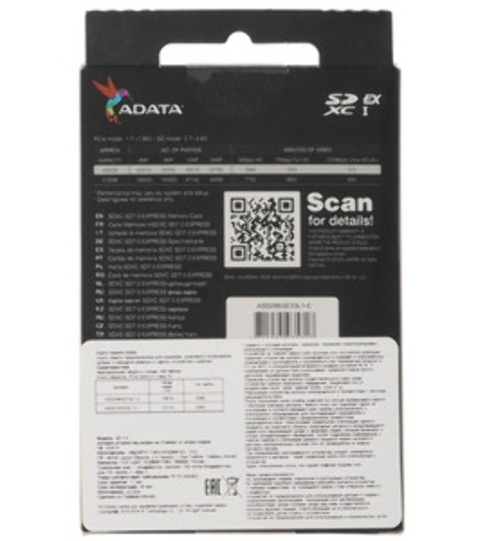 Флеш карта SD 256Gb ADATA Premier Extreme SDXC Class 10 UHS-I U3 V30S 800/700 MB/s (UD256GEX3L1-C)