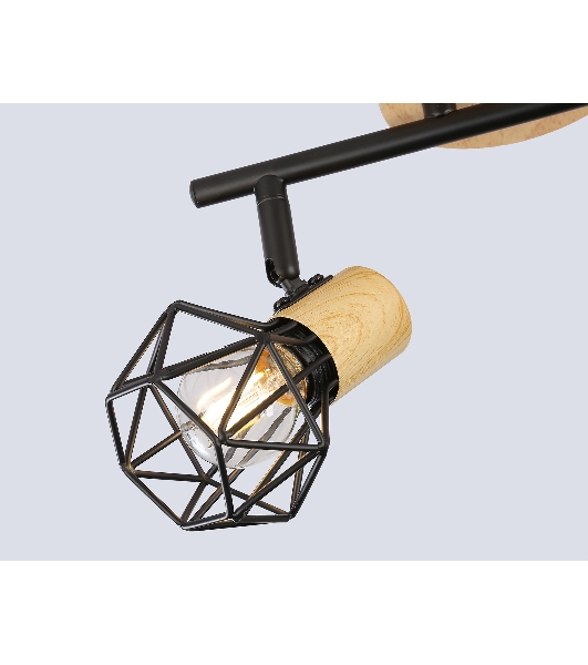 Светильник Ambrella light TR8752/2 BK/WD черный/дерево IP20 E27/2 310*115*200