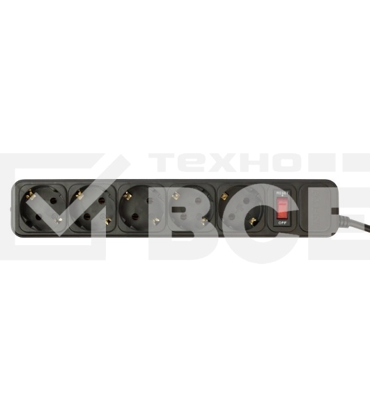 Сетевой фильтр PC Pet AP01006-1.8-BK 1.8м (5 розеток) черный