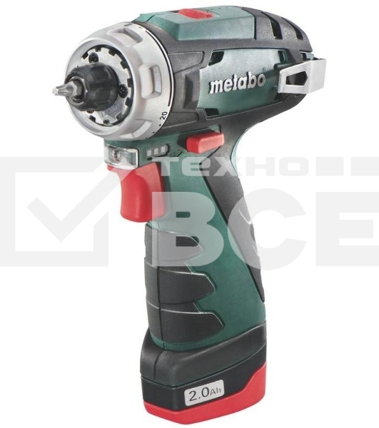 Дрель-шуруповерт Metabo PowerMaxx BS 600080500, Аккумуляторный, 12В, 2 АКБ