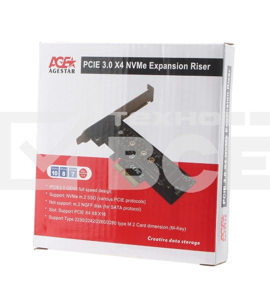 Адаптер AgeStar AS-MC01 PCI-E для M.2 NGFF SSD