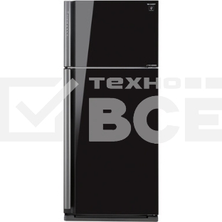 Холодильник Sharp SJ-XP59PGBK черное стекло/стекло двухкамерный 430/148 л морозилка сверху