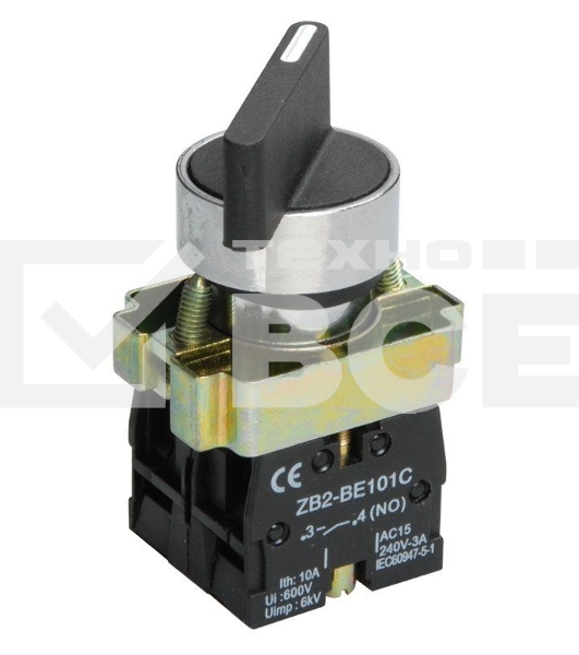 Переключатель LAY5-BJ33 на 3 полож. черный I-O-II дл. ручка ИЭК BSW70-BJ-3-K02