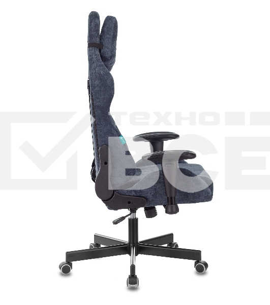 Кресло игровое Бюрократ VIKING KNIGHT LT27 FABRIC синий крестовина металл/пластик
