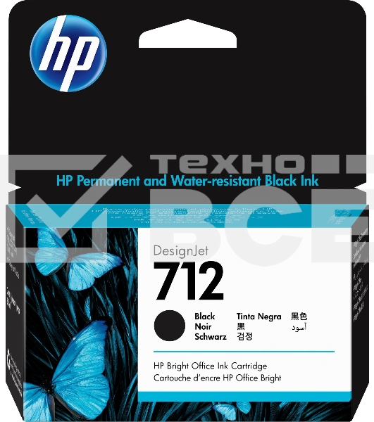 Картридж струйный HP 712 3ED70A черный (38мл) для HP DJ Т230/630