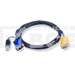 Шнур ATEN, мон+клав+мышь USB, SPHD15=>HD DB15+USB A-Тип, Male-2xMale, 8+4 проводов, опрессованный, 3 метр., черный, (с поддержкой KVM PS/2) (2L-5203UP), фото2
