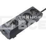 Сетевой фильтр Surge protector Pilot 3G 3xGP euro outlets, 10А/2.2кВа, 2xUSB, 7m, черный, фото6