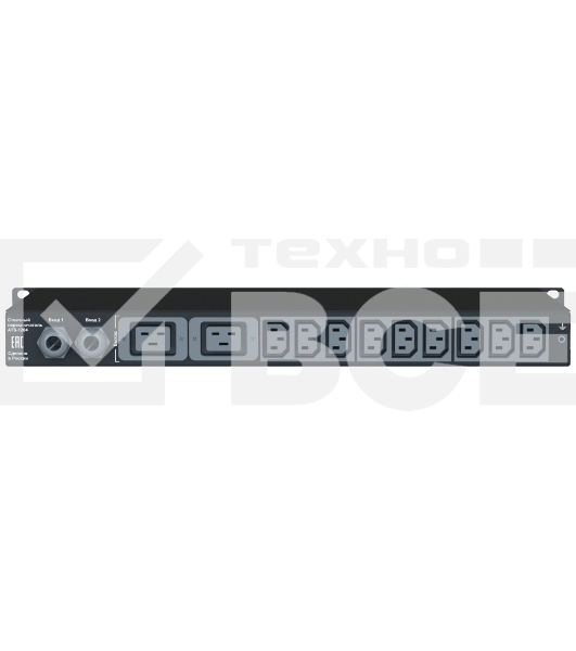 Автоматический ввод резерва ELEMY RACK ATS, 1U, 220В, 32А, OLED, Ethernet, in (2) IEC309, out (2) C19 (9) C13