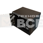 Шкаф коммутационный WRline (WR-TW-1245-GP-RAL9004) настенный 12U 600x450мм пер.дв.стекл 2 бок.пан. 60кг черный 370мм 650мм IP20 сталь, фото 1