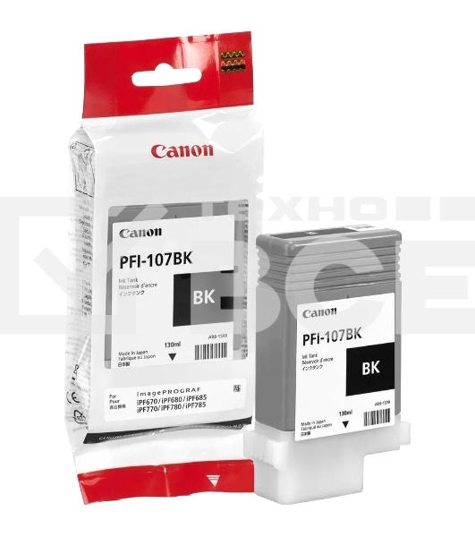 Картридж струйный Canon PFI-107BK (6705B001) черный (130 мл) для Canon iP F680/685/780/785