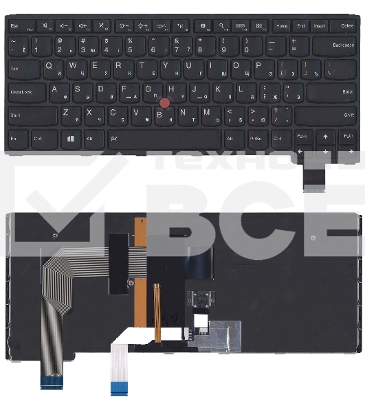 Клавиатура для ноутбука Lenovo Yoga S3-14, Yoga 460, черная с подсветкой