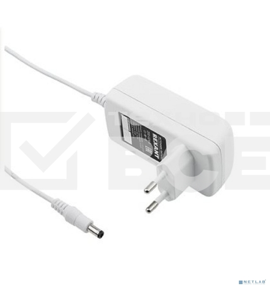 Источник питания 12 V  24 W с DC разъемом подключения 5.5х2.1, белый корпус (IP23)
