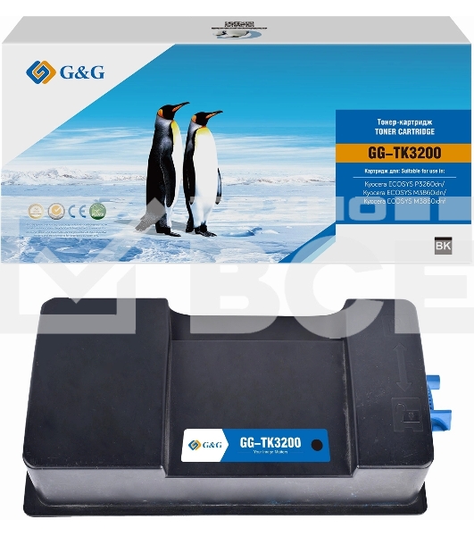 Картридж лазерный G&G GG-TK3200 TK-3200 черный (40000стр.) для Kyocera ECOSYS P3260dn/M3860idn/M3860idnf