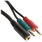 Кабель аудио Cablexpert CCAB-02-35MYHM-0.2MB. 3.5 Jack 4pin(M)/2х 3.5 Jack(F) наушники и микрофон, черный, 0.2м, блистер, фото5