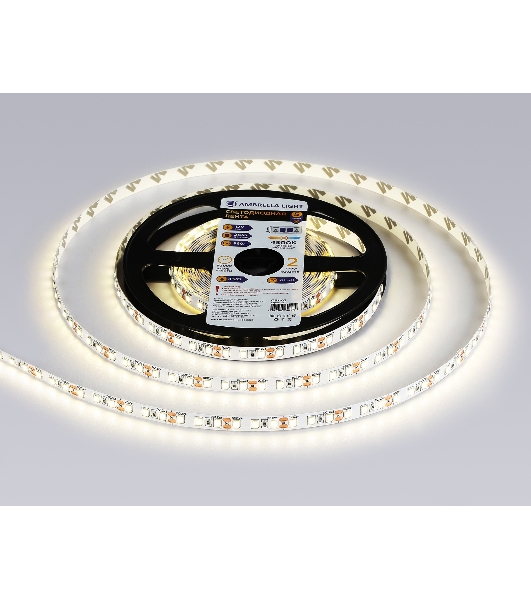 Светодиодная лента GS1102 2835 120Led/ 9.6W m/ 12V IP20 4500K/ 5000*8*1.2mm (2 конт.)