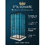 Душевой уголок квадратный BAU Stil square 80х80х195, с поддоном 12,5 см, закаленное стекло толщиной, фото5