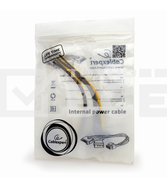 Разветвитель питания Cablexpert CC-PSU-82, Molex+SATA->PCI-Express 8pin, для подключения в/к PCI-Е (8pin) к б/п ATX
