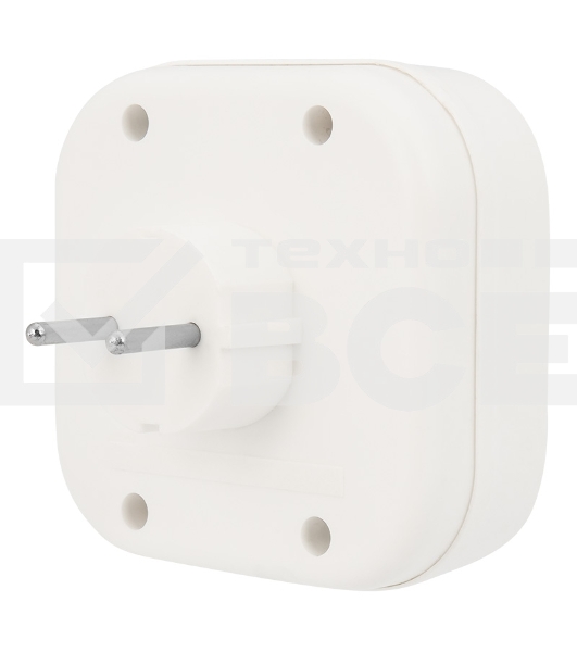 Четверник электрический Rexant 6А без заземления, белый