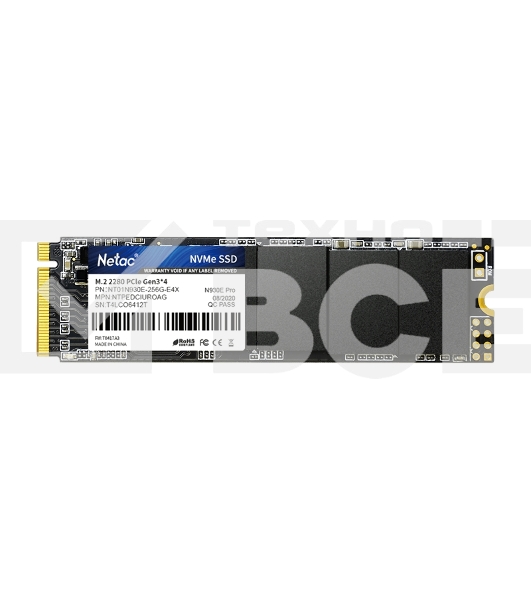 Накопитель SSD Netac N930E Pro, 256GB, PCIe 3.1 x4, M.2 2280, NVMe, R/W 2040/1270