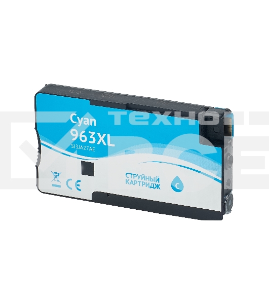 Картридж струйный Sakura 3JA27AE (№963XL Cyan) для HP, голубой, 25,5 мл., 1600 к.