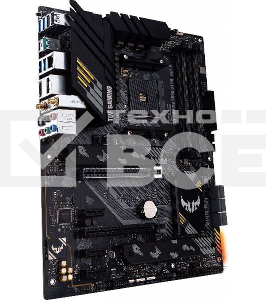 Материнская плата ASUS TUF GAMING B550-PLUS WIFI II, AM4, AMD B550, 4xDDR4, 6xSATA, 2xM.2, 1xPCI-E 3.0 x16, 1xPCI-E 4.0 x16, 3xPCI-E x1, 1xDP, 1xHDMI, 1x 2.5Gb LAN, 2xUSB-A 3.2 Gen 1, 1xUSB-A 3.2 Gen 2, 1xUSB-C 3.2 Gen 2, 3x3.5 мм, 7.1, ATX