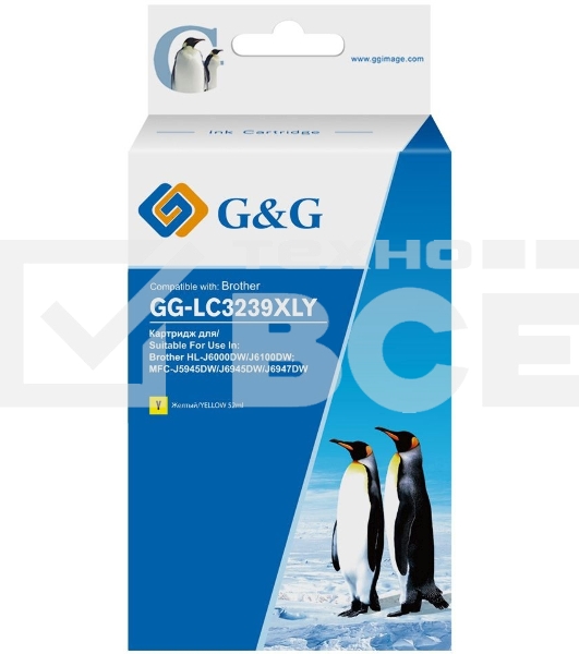 Картридж струйный G&G GG-LC3239XLY желтый (52мл) для Brother HL-J6000DW/J6100DW