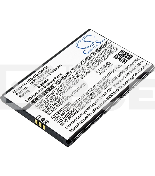 Аккумулятор CameronSino CS-DGX520SL BAT16484000 для DOOGEE X5 Max X5 MAX Pro 3.7V, 2400mAh, 8.88Wh