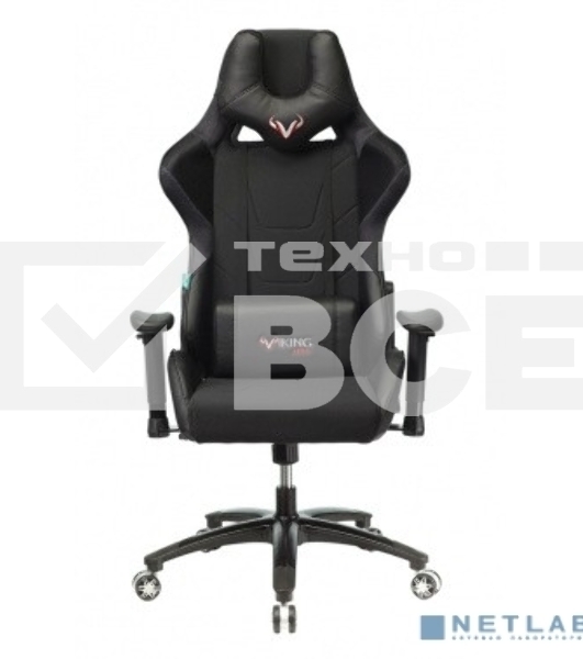 Кресло игровое Бюрократ VIKING 4 AERO BLACK EDITION черный искусст.кожа/ткань