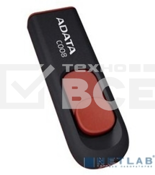 Флеш диск ADATA Flash Drive 32Gb С008 AC008-32G-RKD {USB2.0, Black-Red}