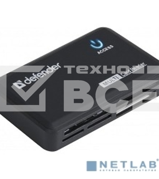 Кардридер DefenderOPTIMUS, до 4 типов карт одновременно + кабель USB 2.0 A(M) - MiniB (M) длина 1 м.