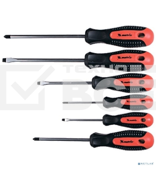 Отвертка MATRIX 13351проф. fusion crv 3компонентная рукоятка antislip 6шт.