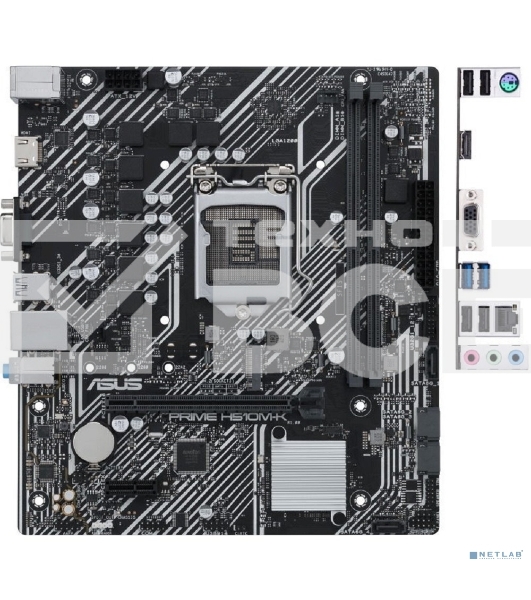 Материнская плата ASUS PRIME H510M-K, LGA 1200, Intel H510, 2xDDR4, 4xSATA, 1xM.2, 1xPCIe 4.0 x16, 1xPCIe x1, 1xHDMI, 1xVGA, 2xUSB-A 3.2 Gen 1, 4xUSB-A 2.0, 1x 1Gb LAN, 3x3.5 мм, 7.1, mATX