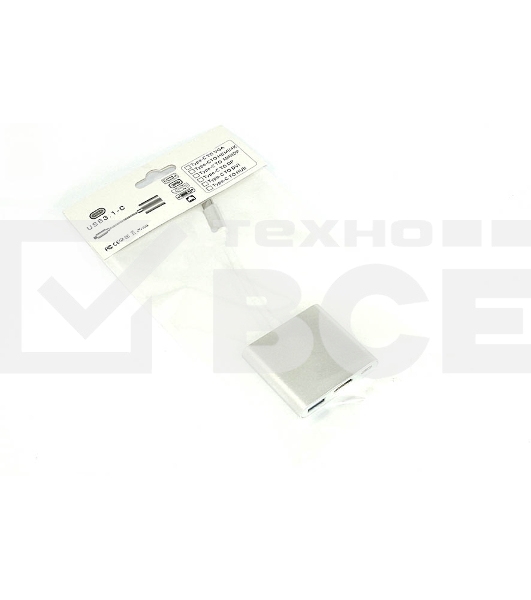 Адаптер Multiport Type-C на USB, HDMI 2.0 Type-С для MacBook, серебристый