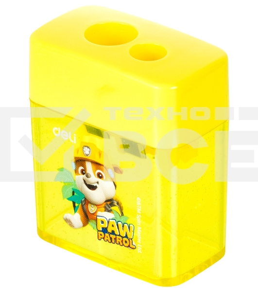 Точилка для карандашей ручная Deli EH551 Paw Patrol 2 отверстия пластик ассорти дисплей