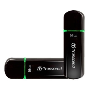 Флешка USB Transcend Jetflash 600 (TS16GJF600), 16Gb, USB 2.0, R/W 30/15, черный/зеленый