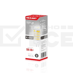 Лампа светодиодная Rexant капсульного типа JD-CORN Rexant G4 230 В 5,5 Вт 4000 K нейтральный свет (поликарбонат)