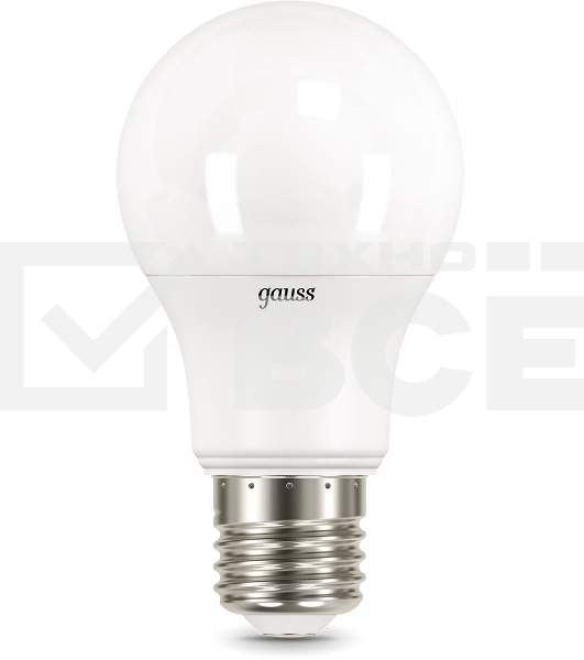 Лампа светодиодная Gauss 7Вт цок.:E27 шар 220B 4100K св.свеч.бел.ней. A60 (упак.:10шт) (102502207)