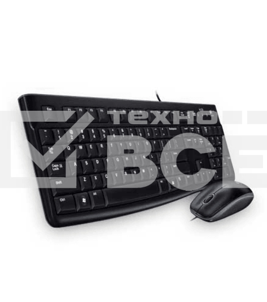 Комплект Logitech Desktop MK120 (920-002589) клавиатура K120 черная, мышь M100, цвет черный, USB, RTL (неоригинальная гравировка)