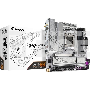 Материнская плата Gigabyte B650M AORUS ELITE AX ICE SocketAM5 AMD B650 4xDDR5 mATX AC`97 8ch(7.1) 2.5Gg RAID+HDMI+DP