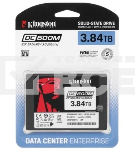 Накопитель SSD Kingston SSD DC600M, 3840GB, SATA III, 2.5