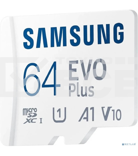 Флеш карта microSD 64Gb SAMSUNG EVO PLUS microSDXC Class 10, UHS-I, (SD адаптер) 130MB/s